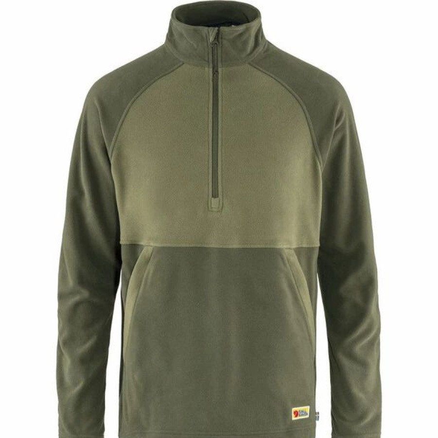 Hot * Fjallraven Fjallraven Vardag Lite Fleece Sweater Men Laurel Green/Light Olive