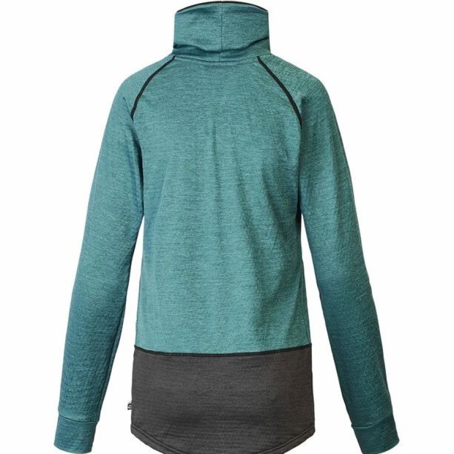 Best * Picture Blossom Grid Fleece Women Dark Sea