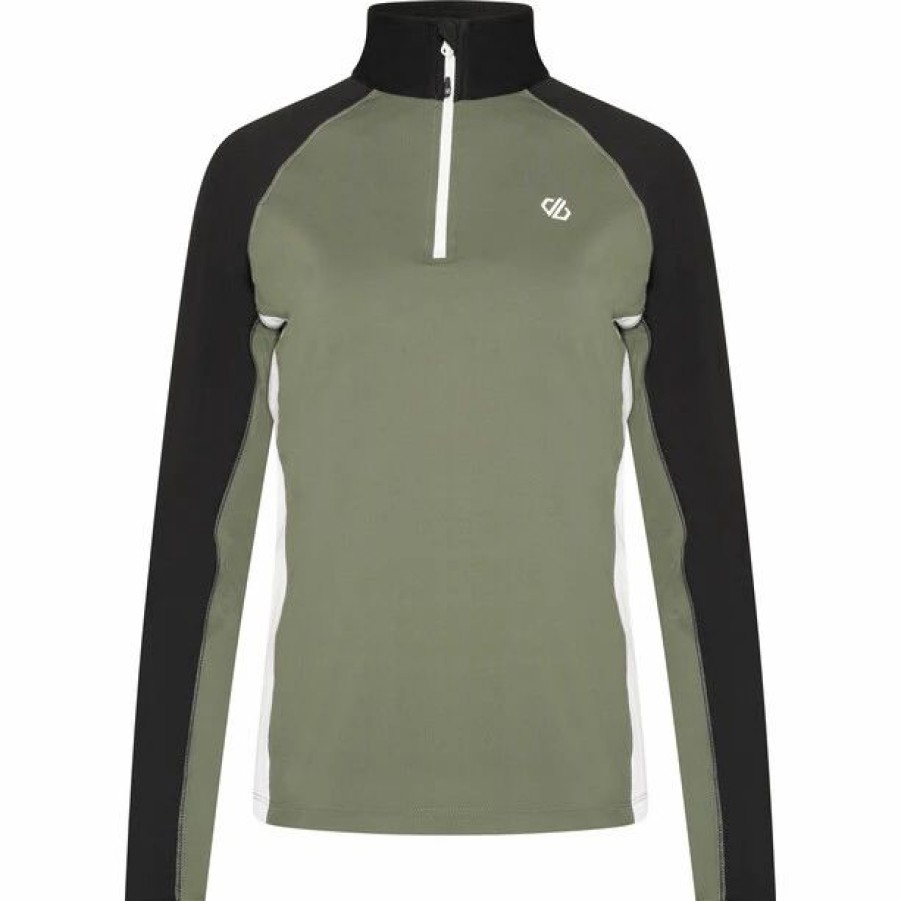 Hot * Dare 2B Involved Ii Stretch Ls Top Women Duck Green/Black/White