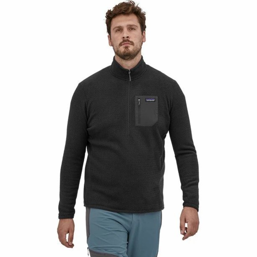 New * Patagonia R1 Air Zip Neck Jacket Men Black