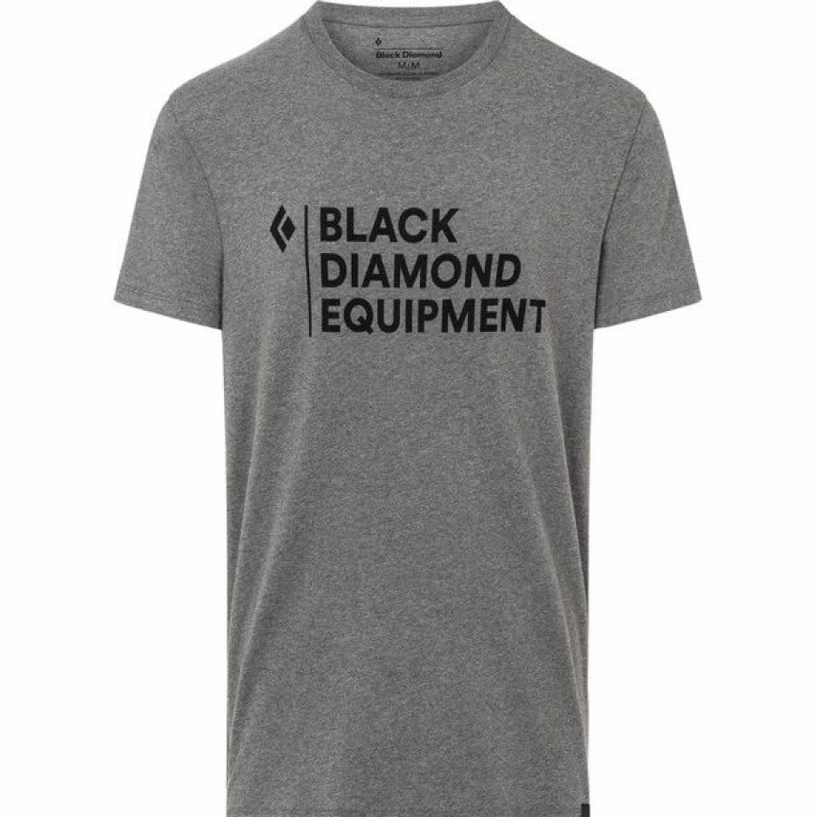 Wholesale * Black Diamond Stacked Logo Tee Men Charcoal Heather