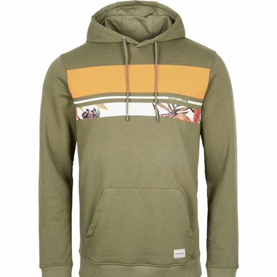 Hot * O'Neill Block Hoodie Men Deep Lichen Green