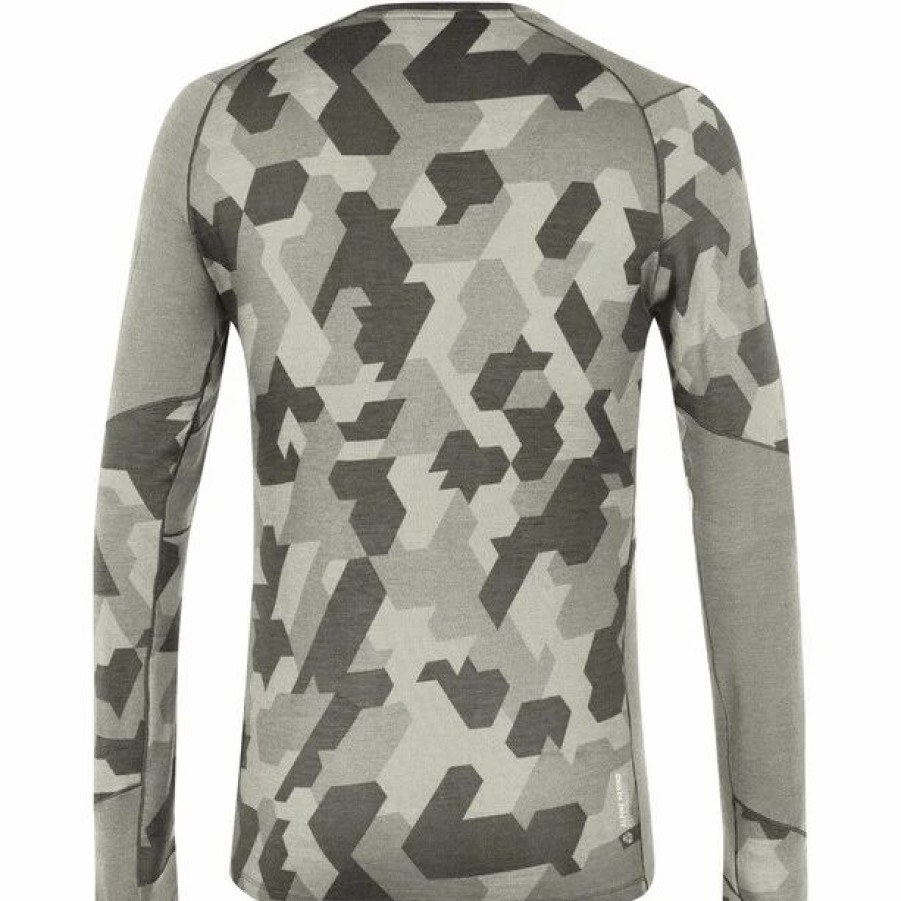 Clearance * Salewa Cristallo Warm Alpine Merino Responsive Ls Tee Men Heather Grey