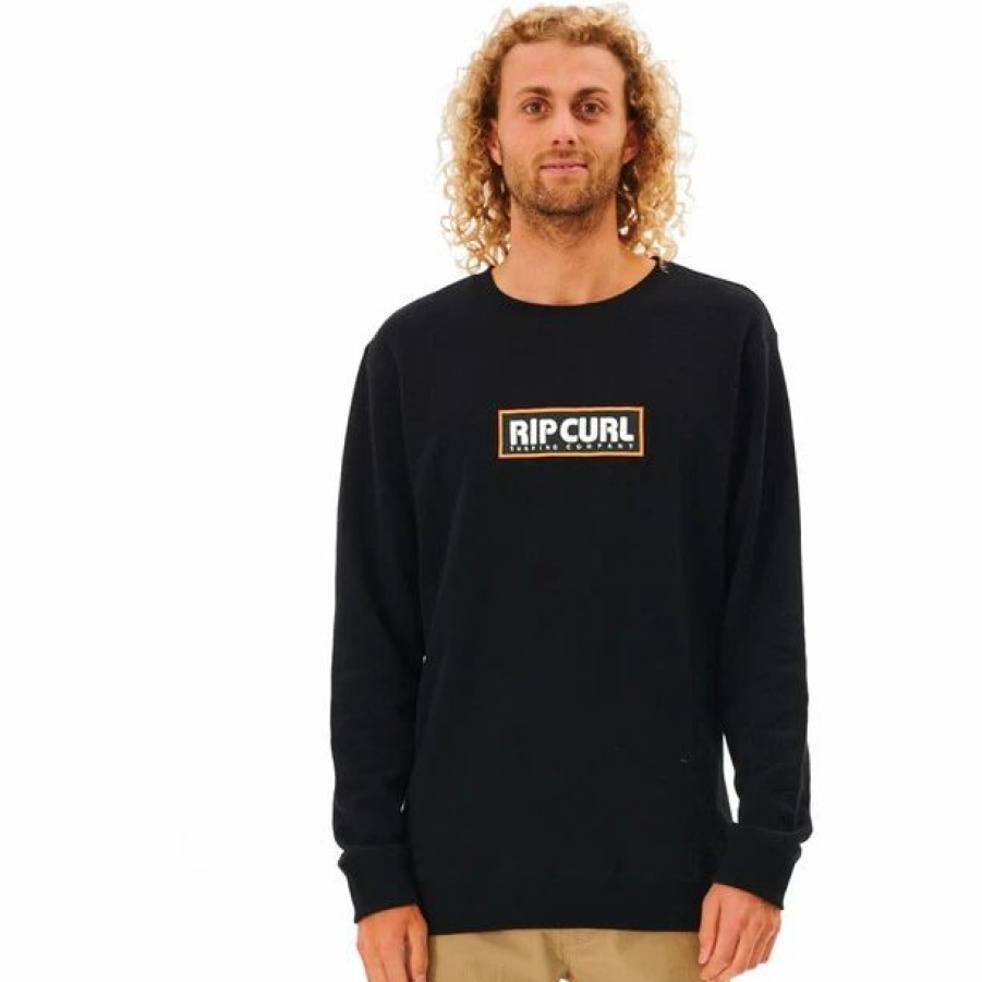 Clearance * Rip Curl Surf Revival Crew Sweater Men Black