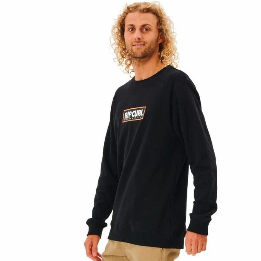 Clearance * Rip Curl Surf Revival Crew Sweater Men Black