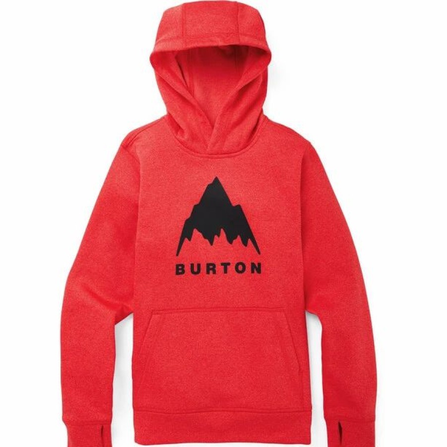 New * Burton Oak Pullover Hoodie Kids Tomato Heather