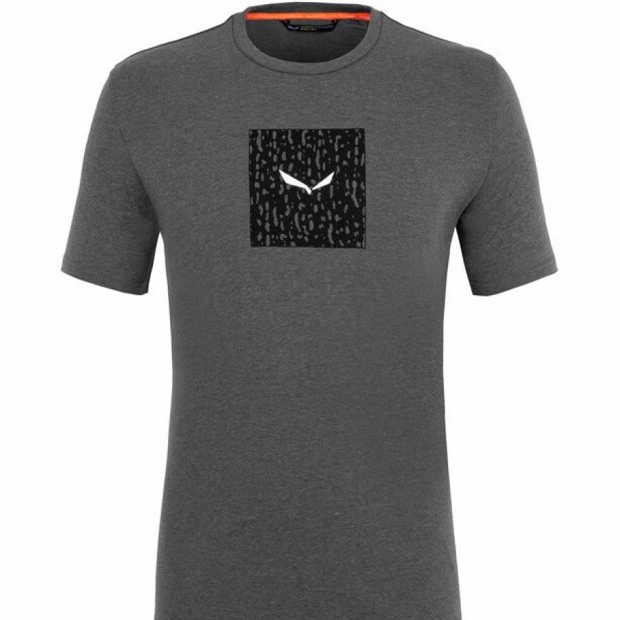 New * Salewa Pure Box Dry Ss Tee Men Onyx Melange