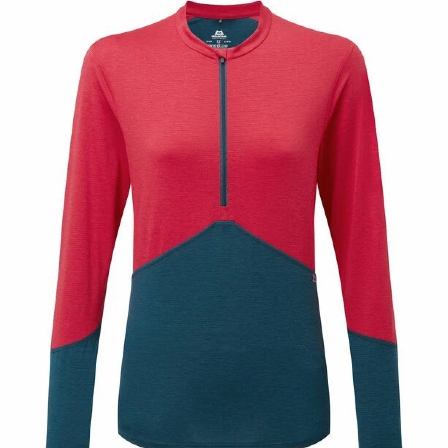 Best * Mountain Equipment Nava Ls Zip Tee Women Capsicum/Majolica