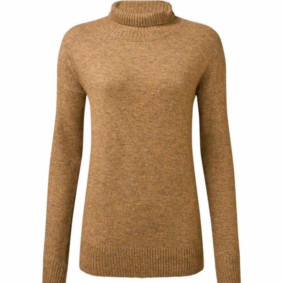 New * Sherpa Dali Mock Neck Sweater Women Caramel