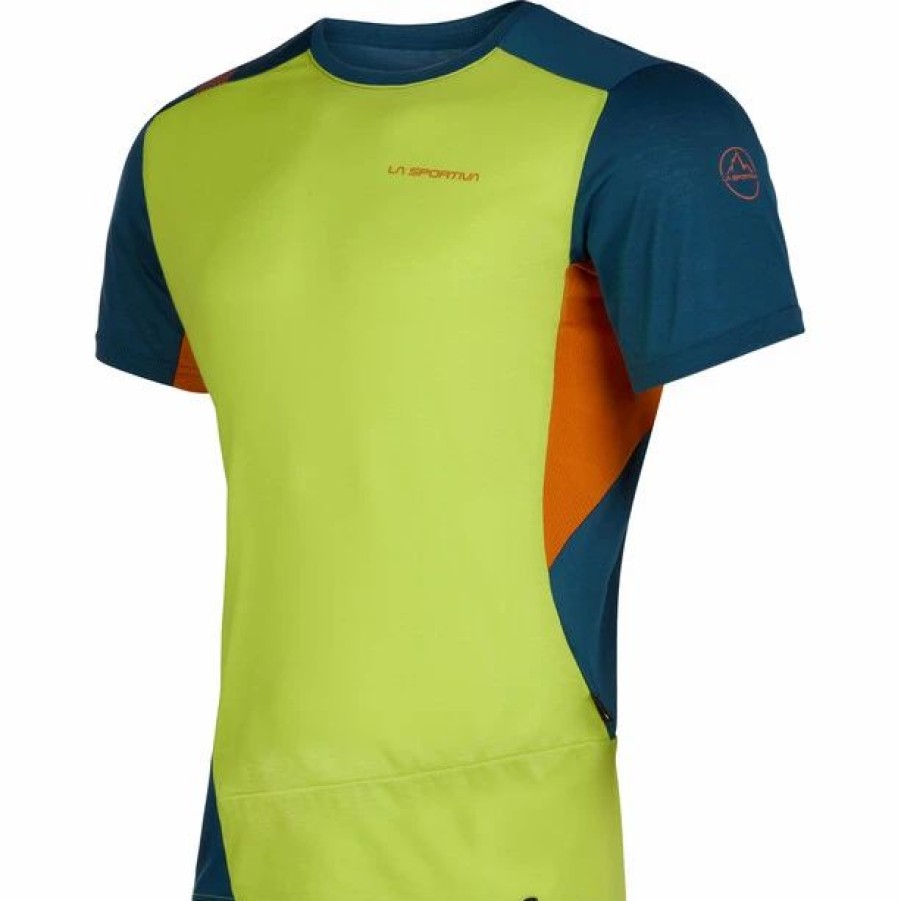 Hot * La Sportiva Grip T-Shirt Men Lime Punch/Storm Blue