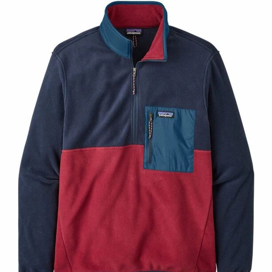 New * Patagonia Microdini Half Zip Pullover Men Red/Wax