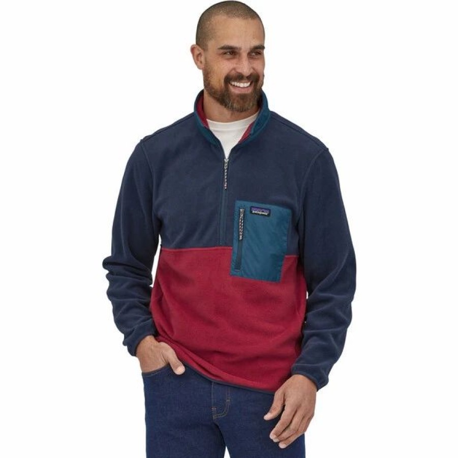 New * Patagonia Microdini Half Zip Pullover Men Red/Wax