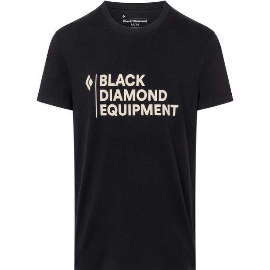 New * Black Diamond Stacked Logo Tee Men Black