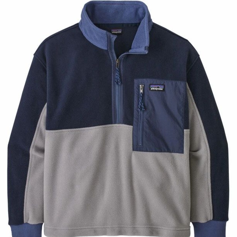 Hot * Patagonia Microdini Half Zip Pullover Kids Grey/Sgry