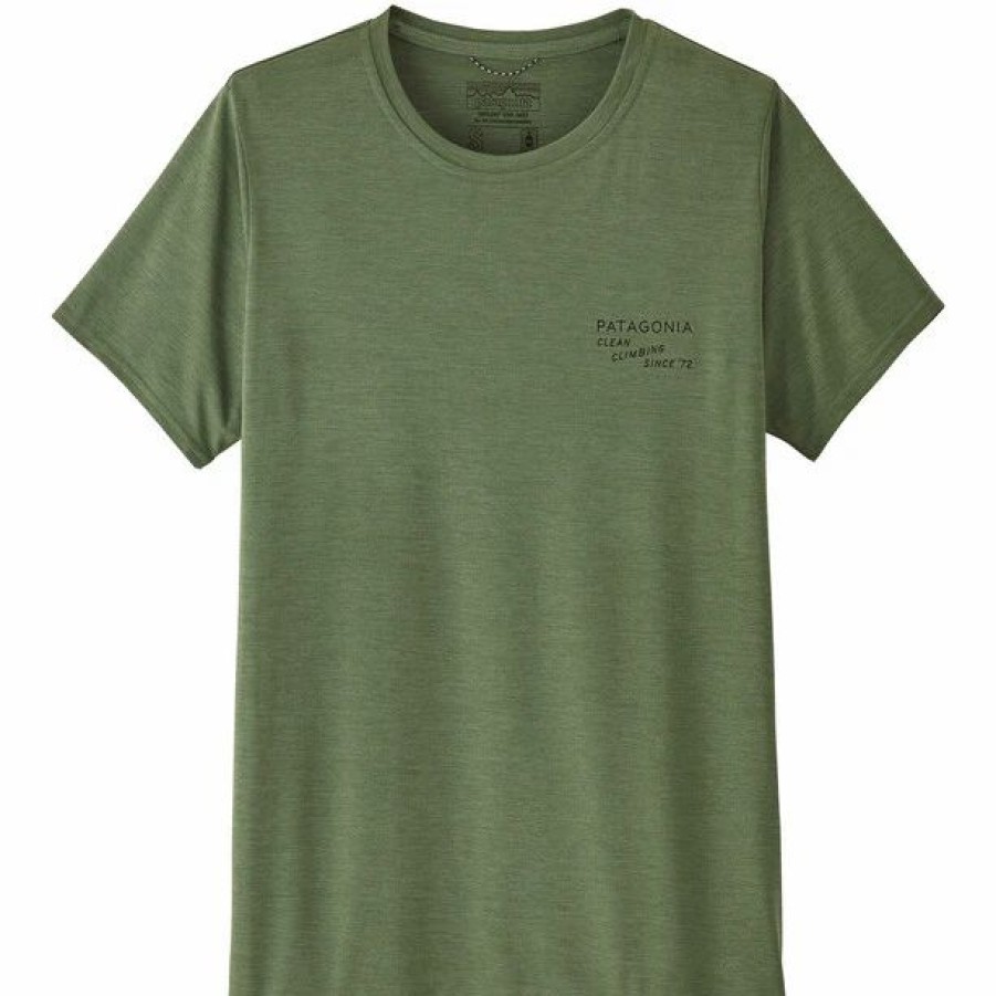 Online * Patagonia Cap Cool Daily Graphic T-Shirt Women Clean Climb Bloom/Sedge Green X-Dye