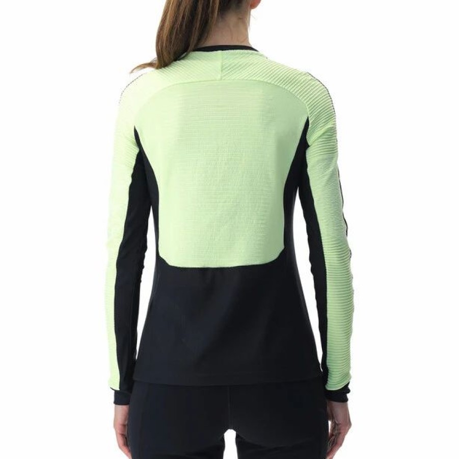 New * Uyn Crossover Long Sleeve Shirt Women Yellow/Black