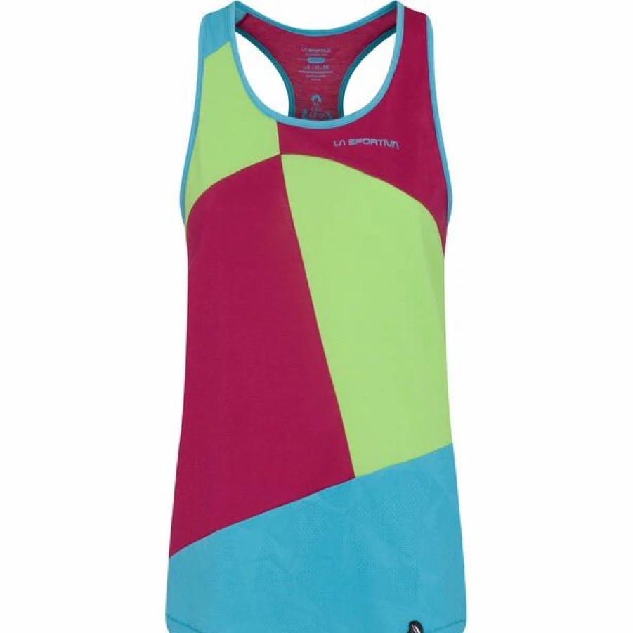 New * La Sportiva Charm Tank Women Topaz/Red Plum