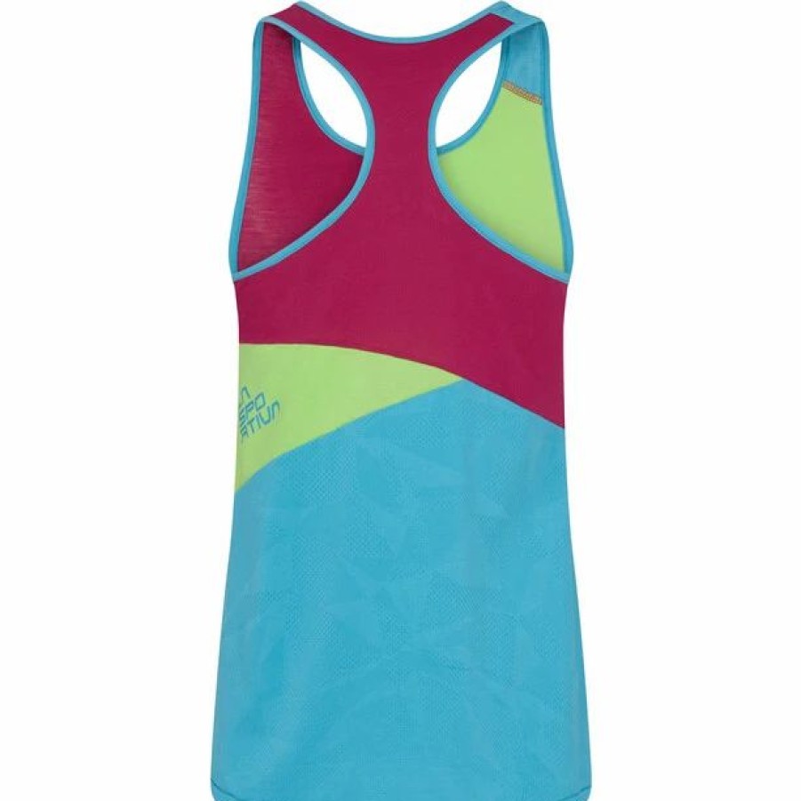 New * La Sportiva Charm Tank Women Topaz/Red Plum