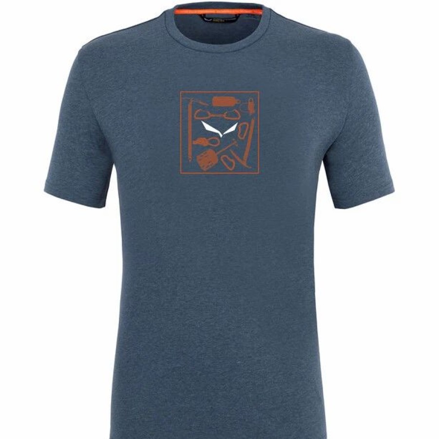 Online * Salewa Pure Box Dry Ss Tee Men Dark Denim Melange