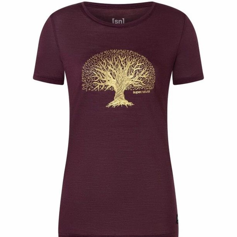 Hot * Super.Natural Tree Of Knowledge Tee Women Wine Tasting/Gold