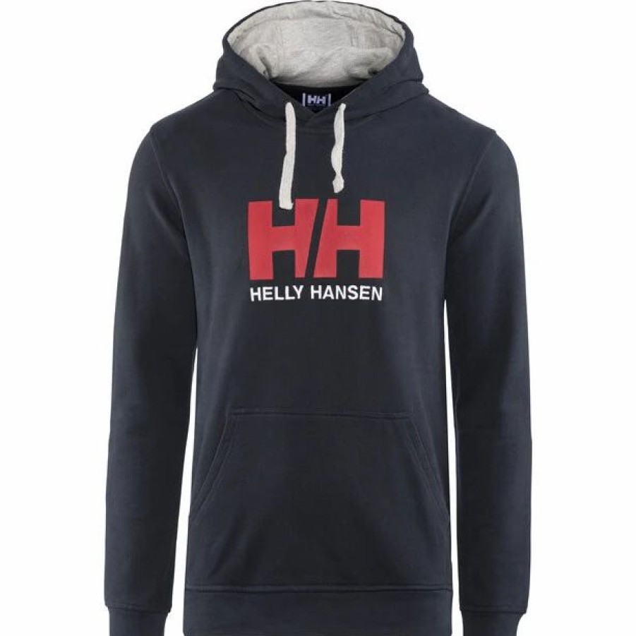 Best * Helly Hansen Hh Logo Hoodie Men Navy