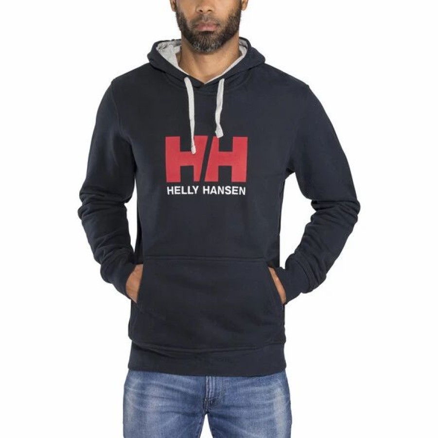 Best * Helly Hansen Hh Logo Hoodie Men Navy