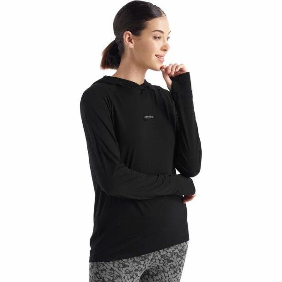 Online * Icebreaker Cool-Lite Ls Hoodie Women Black