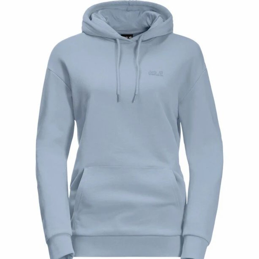 Clearance * Jack Wolfskin Essential Hoody Women Blue Fog