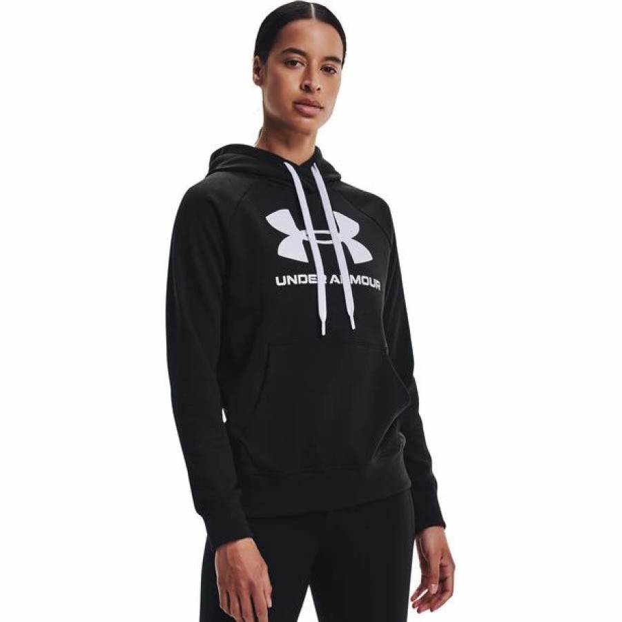 Online * Under Armour Rival Fleece Logo Hoodie Women Black/White