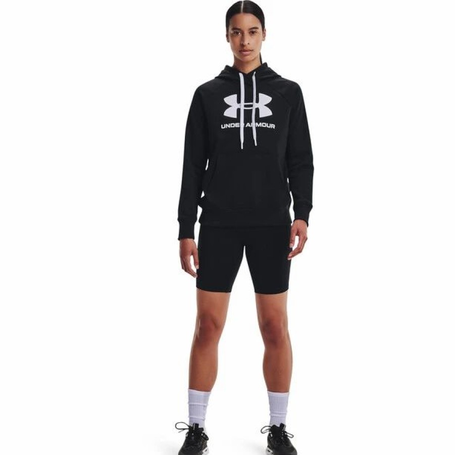 Online * Under Armour Rival Fleece Logo Hoodie Women Black/White