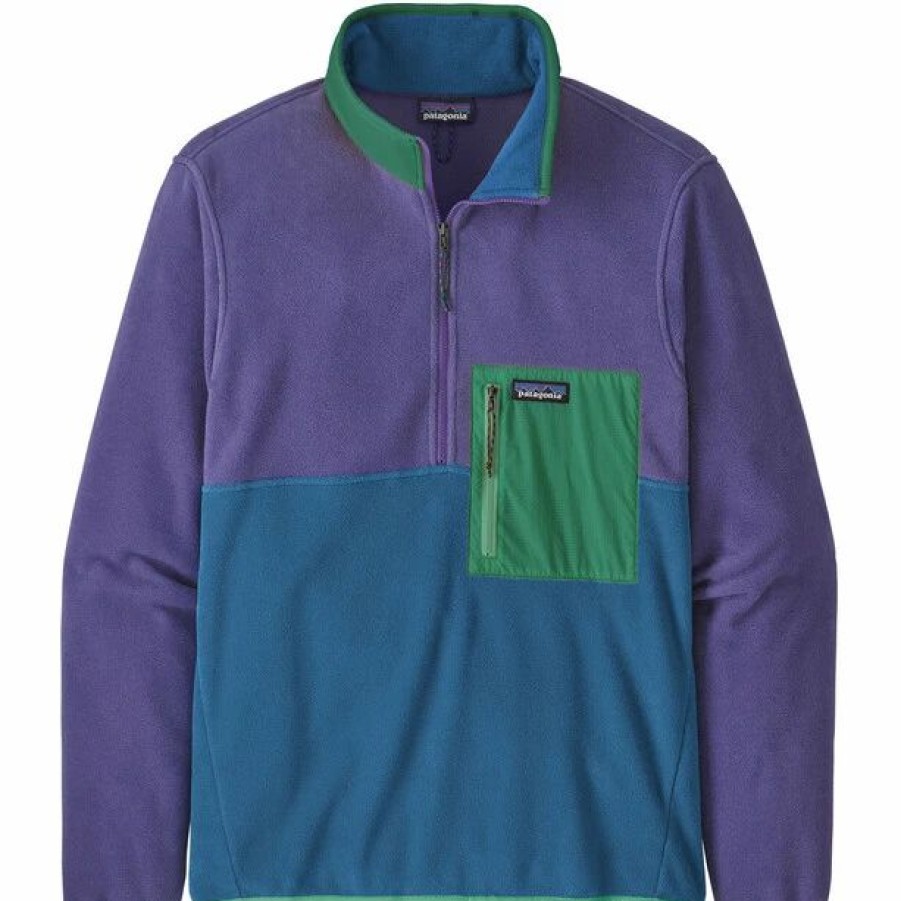 Hot * Patagonia Microdini Half Zip Pullover Men Bayou Blue