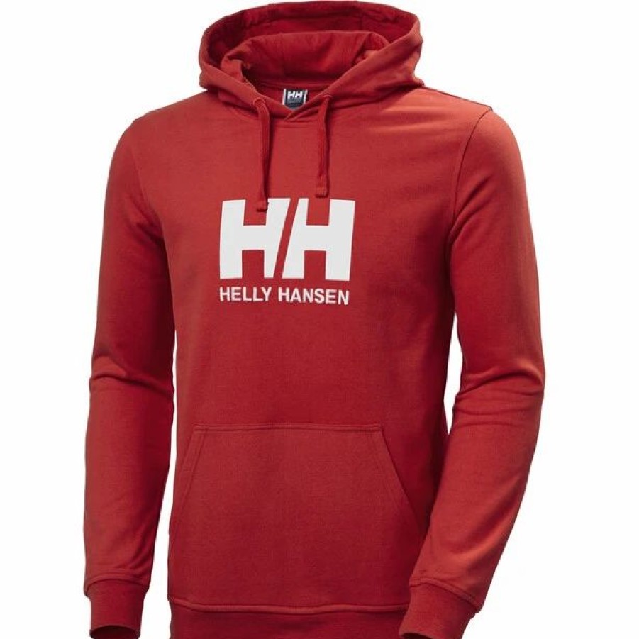 New * Helly Hansen Hh Logo Hoodie Men Red