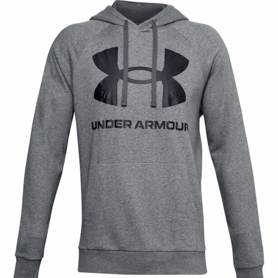 Hot * Under Armour Rival Fleece Big Logo Hoodie Men Pitch Gray Light Heather