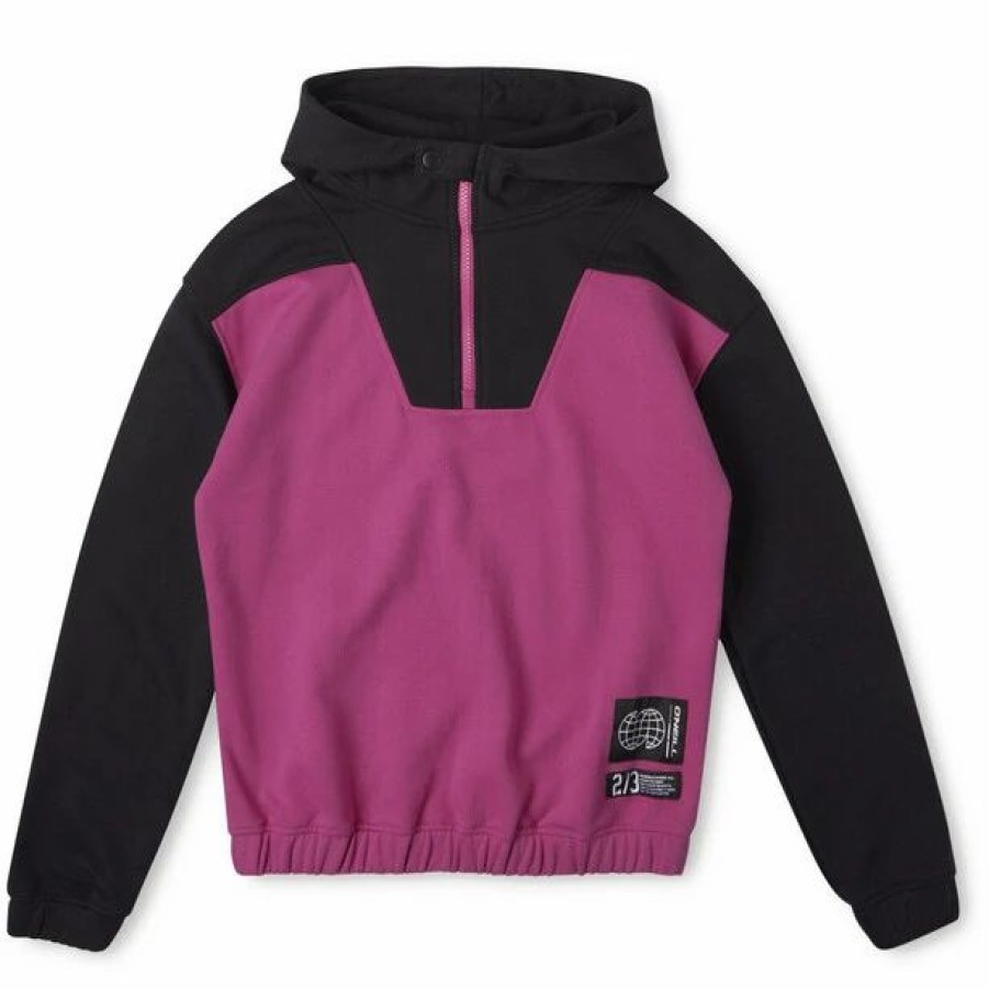 Online * O'Neill Progressive Half Zip Hoodie Girls Fuchsia Red