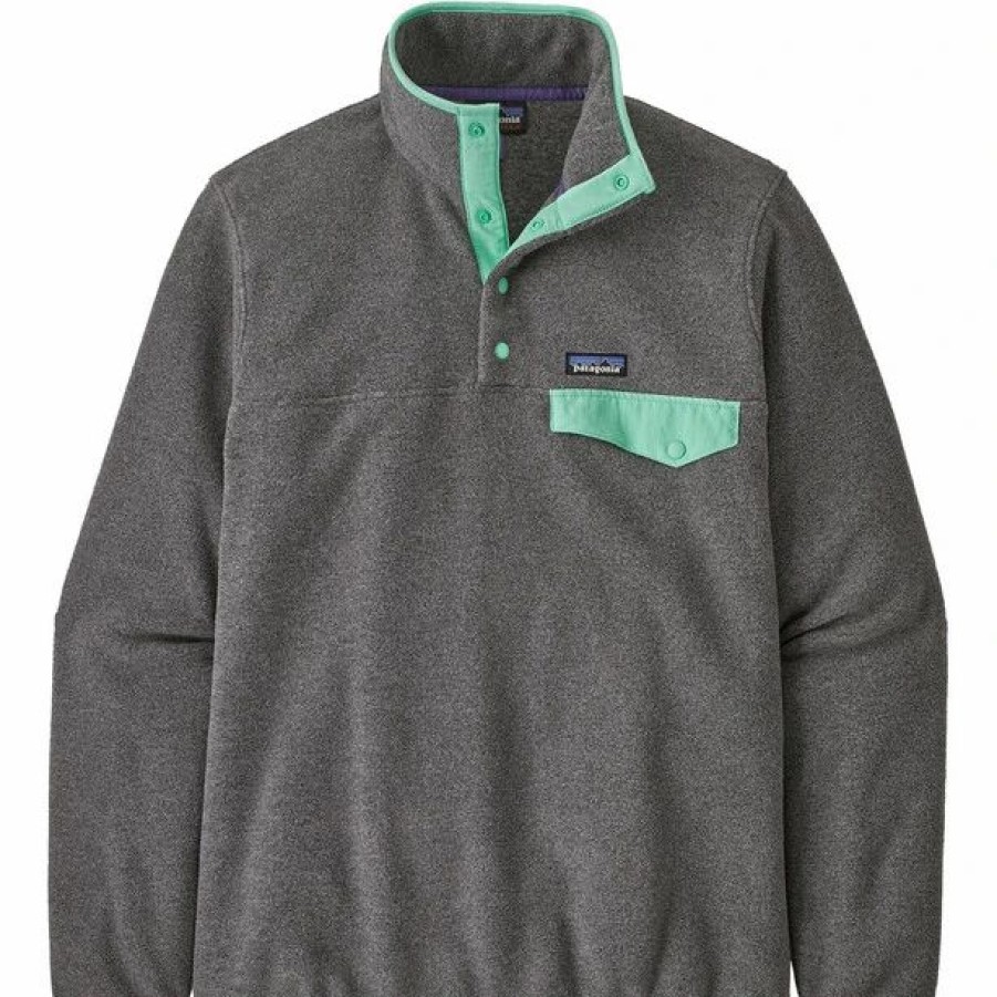 Clearance * Patagonia Lightweight Synch Snap-T Pullover Men Nickel W/Early Teal