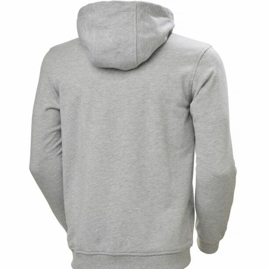 Clearance * Helly Hansen Hh Logo Full Zip Hoodie Men Grey Melange