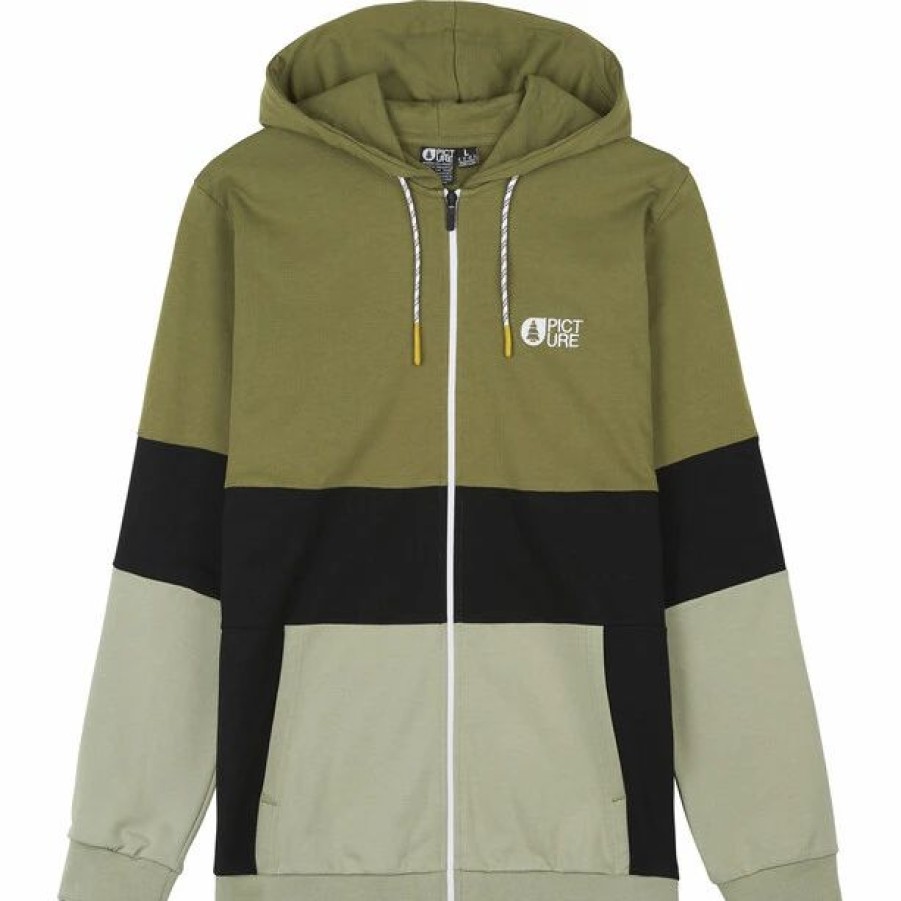 New * Picture Klob Zip Hoodie Men Army Green