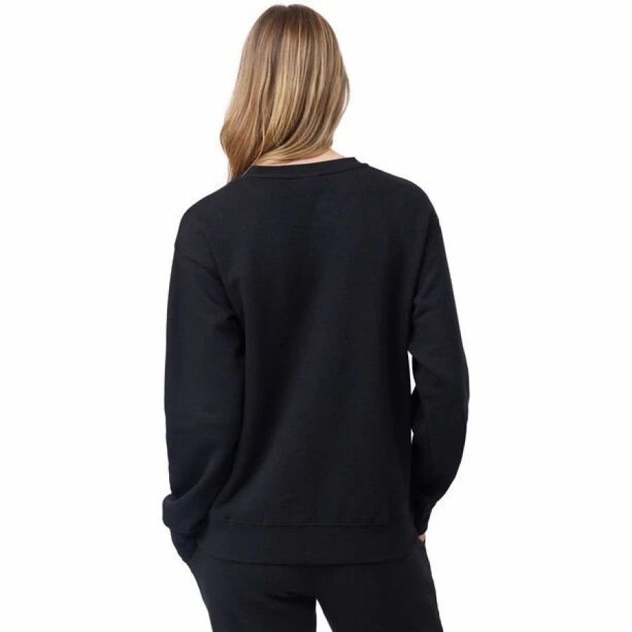 New * Tentree Treefleece Crew Sweater Women Meteorite Black