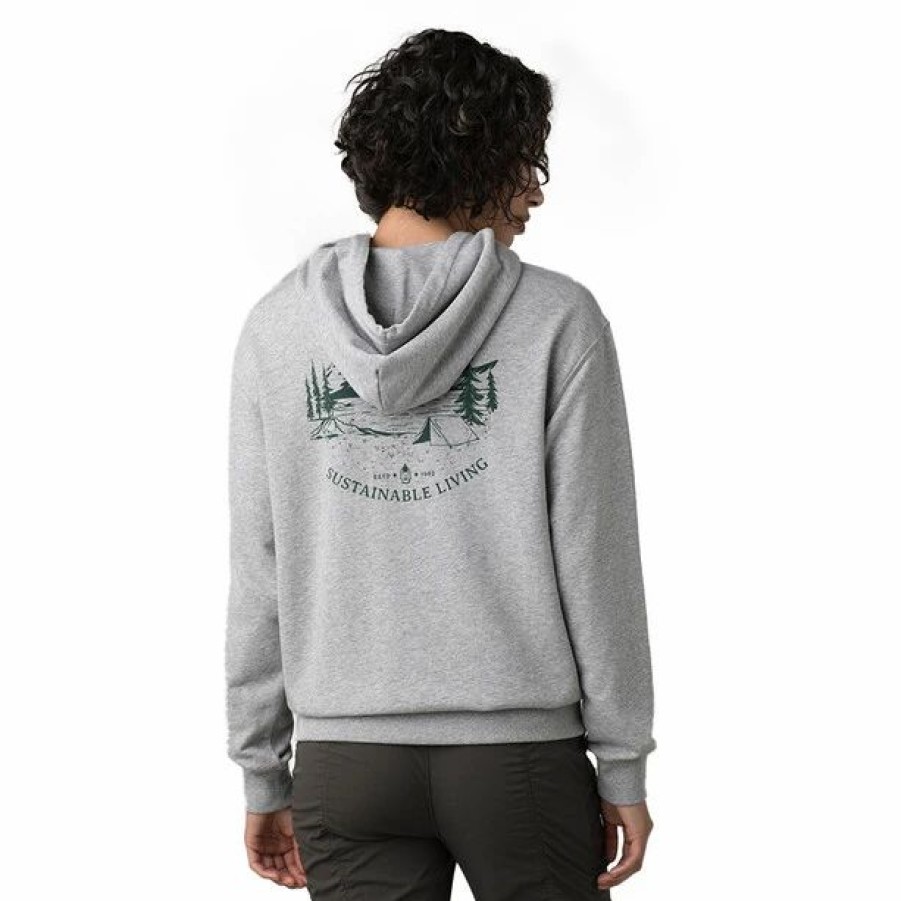 Best * Prana Organic Graphic Hoodie Women Heather Grey Unwind