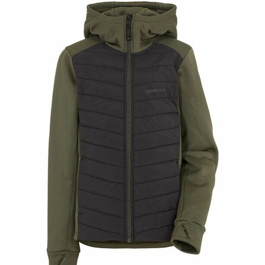 Hot * Didriksons Halden 5 Fullzip Jacket Boys Deep Green