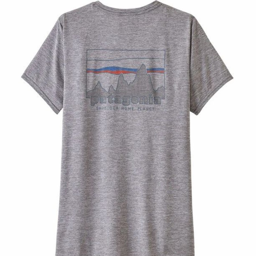 New * Patagonia Cap Cool Daily Graphic T-Shirt Women 73 Skyline/Feather Grey