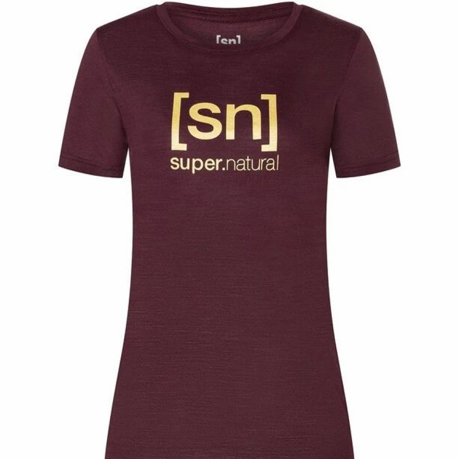 Clearance * Super.Natural The Essential Logo Tee Women Wine Tasting/Gold