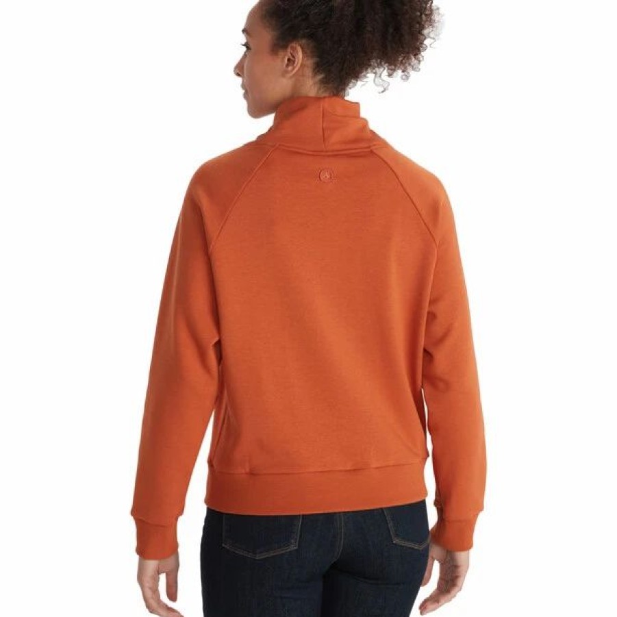 Hot * Marmot Rowan Funnel Neck Pullover Women Copper