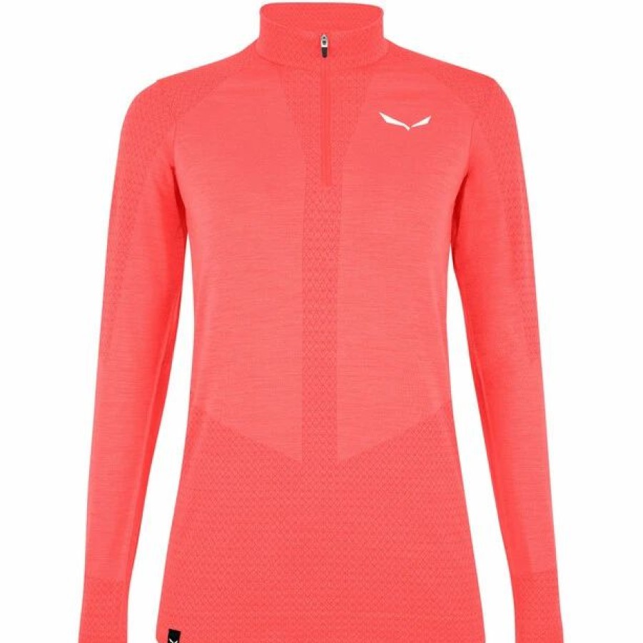 Online * Salewa Zebru Responsive Half Zip Tee Women Fluo Coral