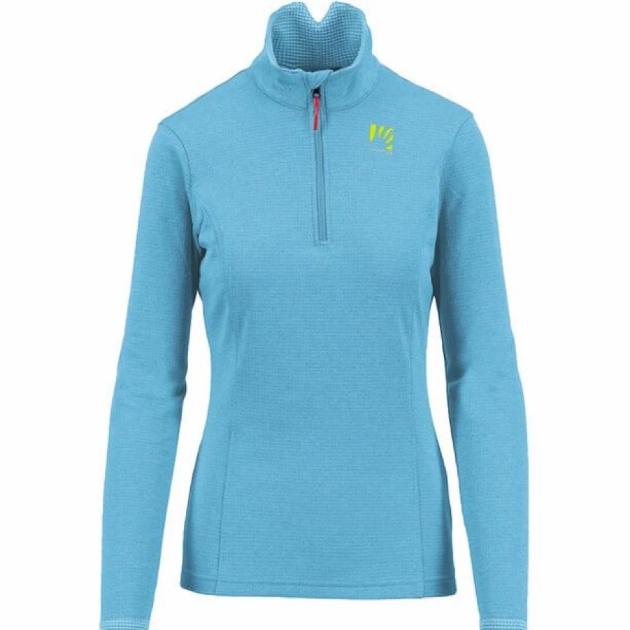 Clearance * Karpos Pizzocco Half Zip Top Women Blue Atoll