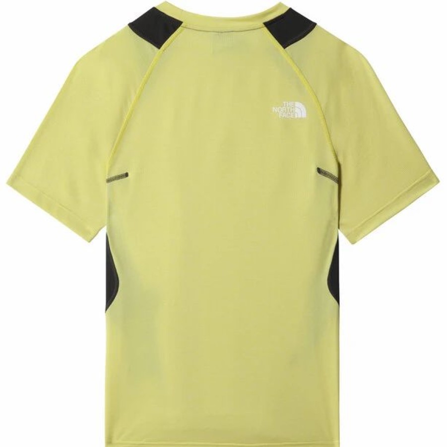 Hot * The North Face Ao Glacier Ss Tee Men Acid Yellow White Heather/Asphalt Grey