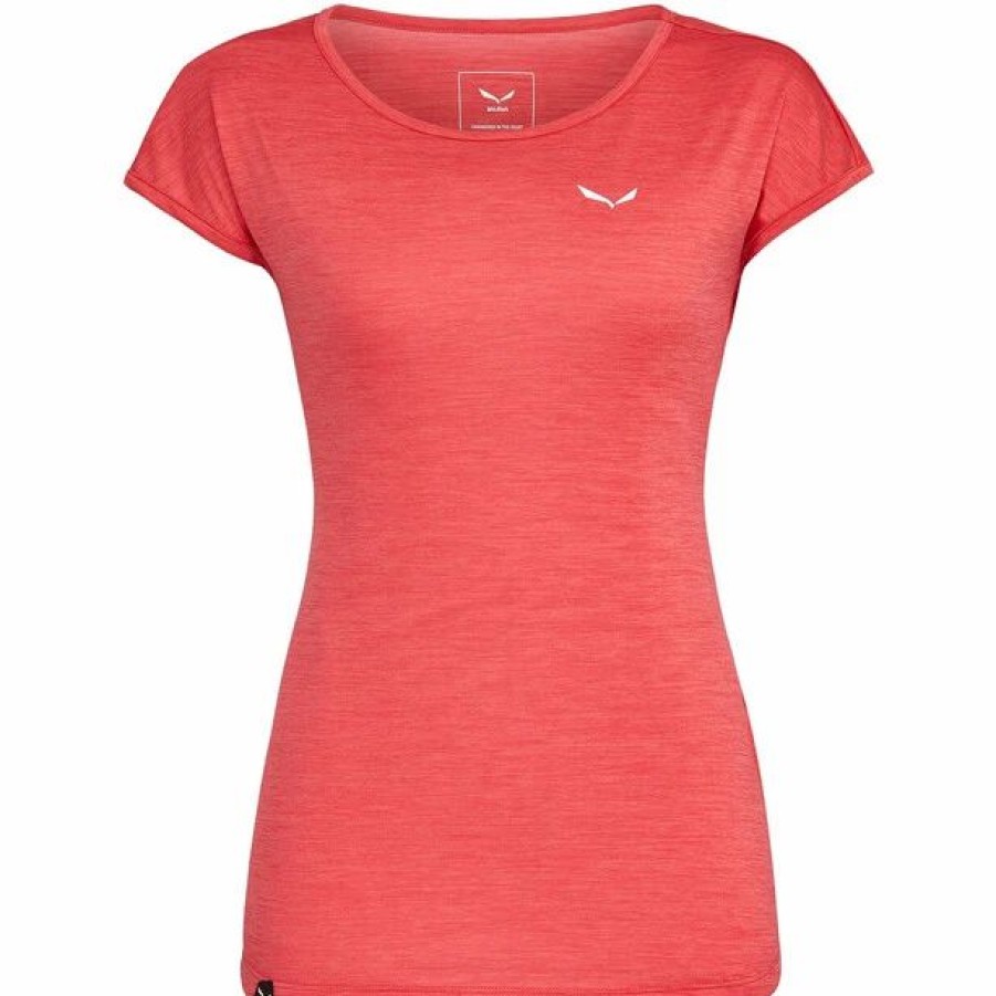 Clearance * Salewa Puez Melange Dry Ss Tee Women Rose Red Melange