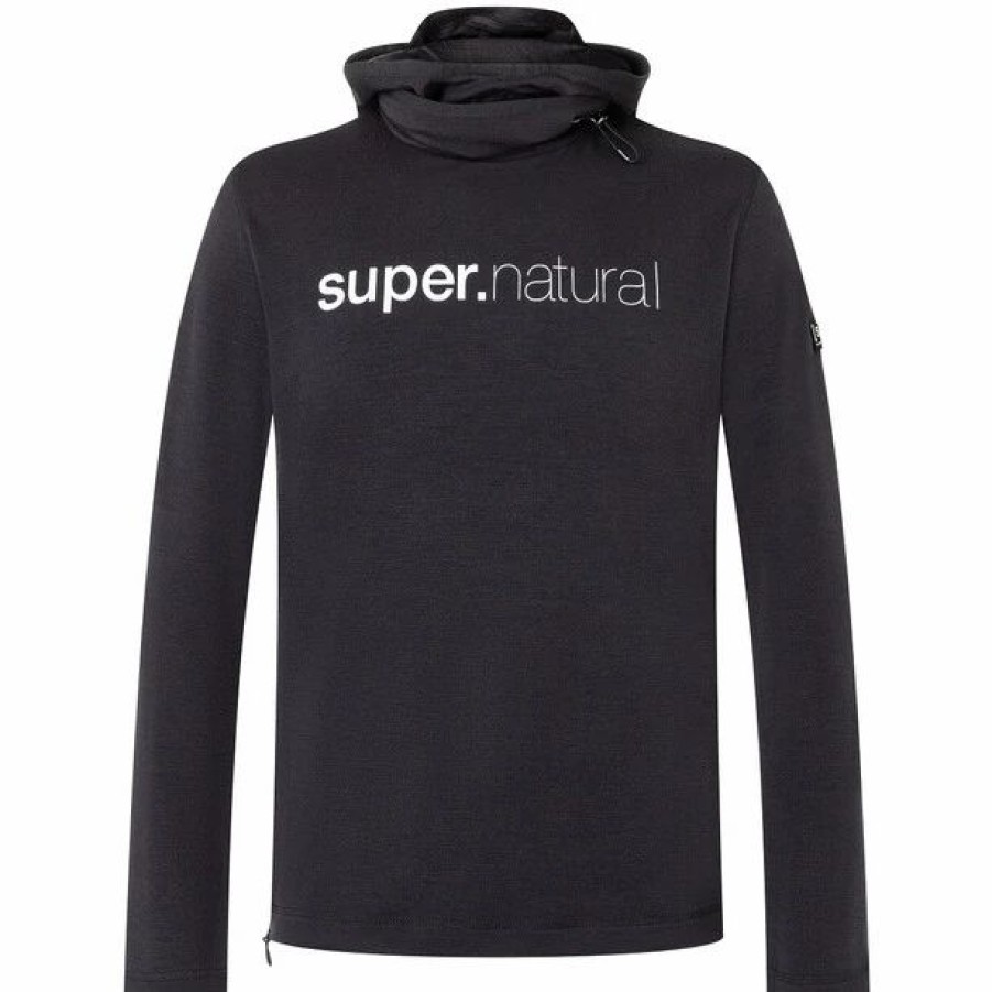 Wholesale * Super.Natural Alpine Ii Hooded Sweater Men Jet Black/Fresh White