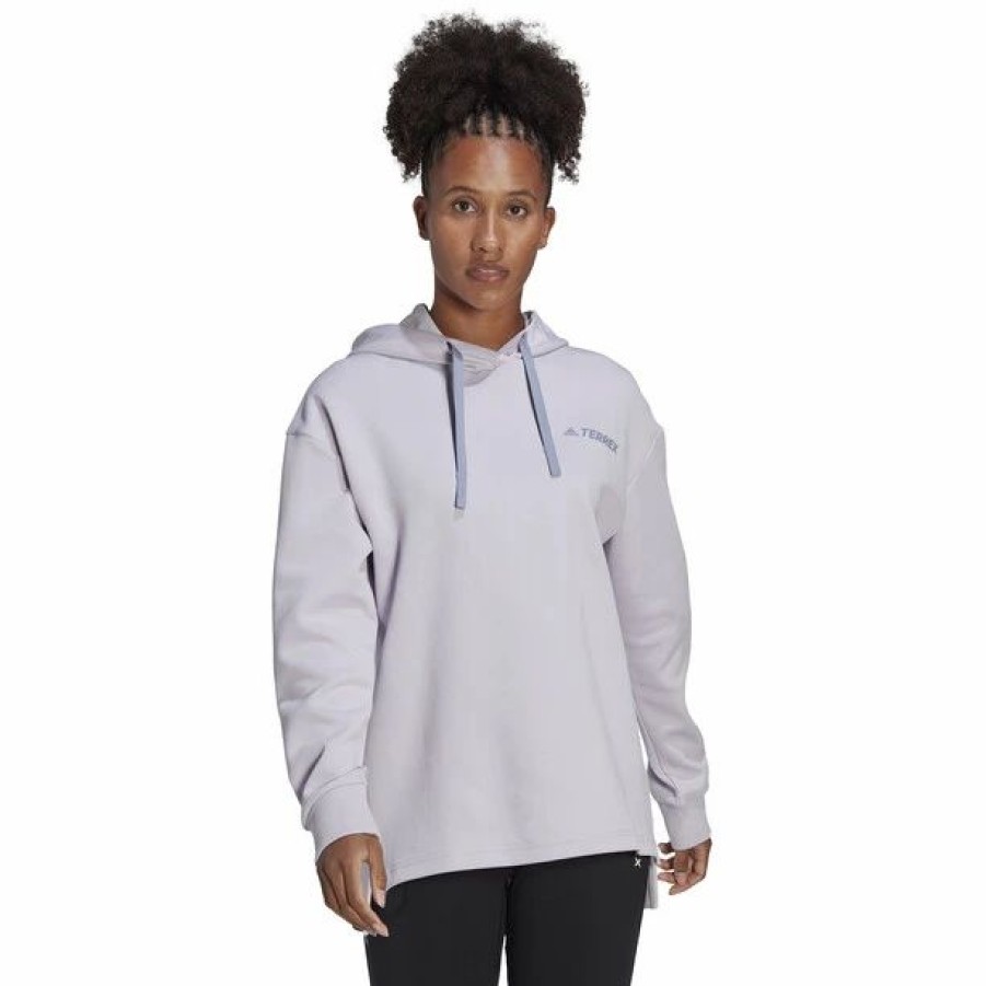 Hot * Adidas Terrex Logo Graphic Hoody Women Silver Dawn