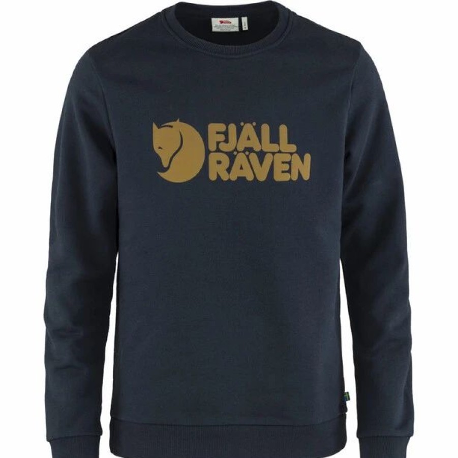 New * Fjallraven Fjallraven Logo Sweater Men Dark Navy